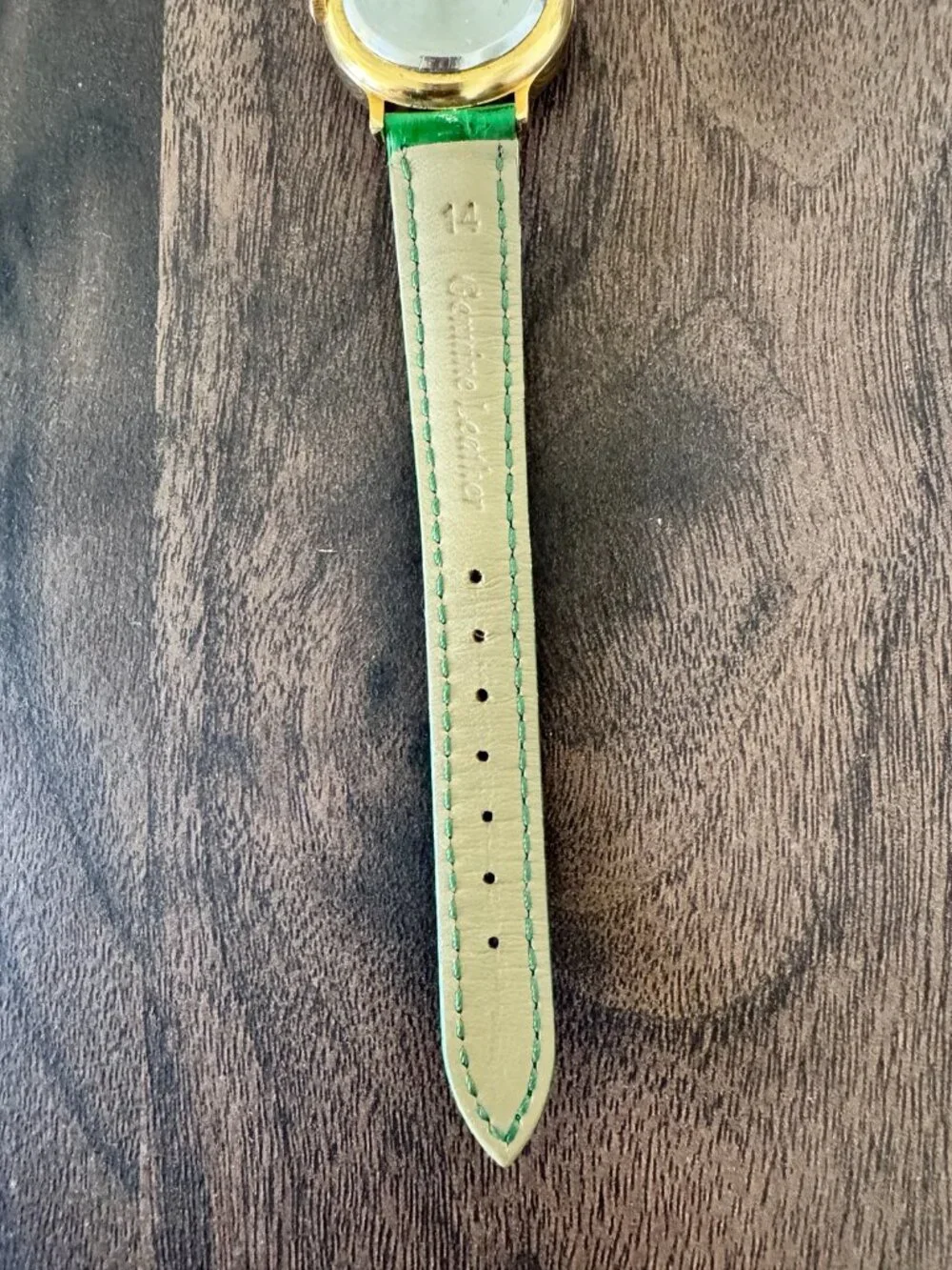 Dom Baiz Analog Quartz Watch | Green Genuine Leather Band | Decorative Stones